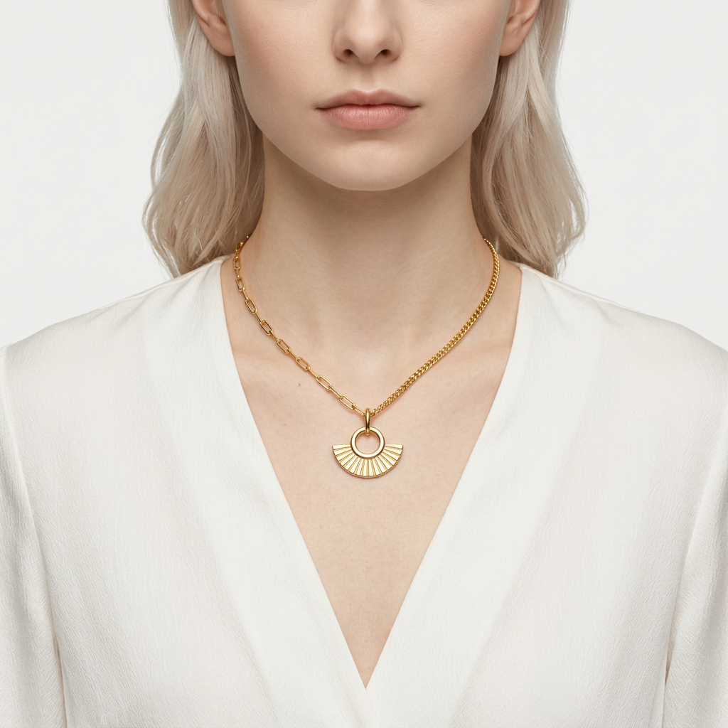 Healing Sun Choker 925 Silber 18k Gold
