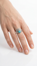 Healing Sun Amazonit Ring versilbert