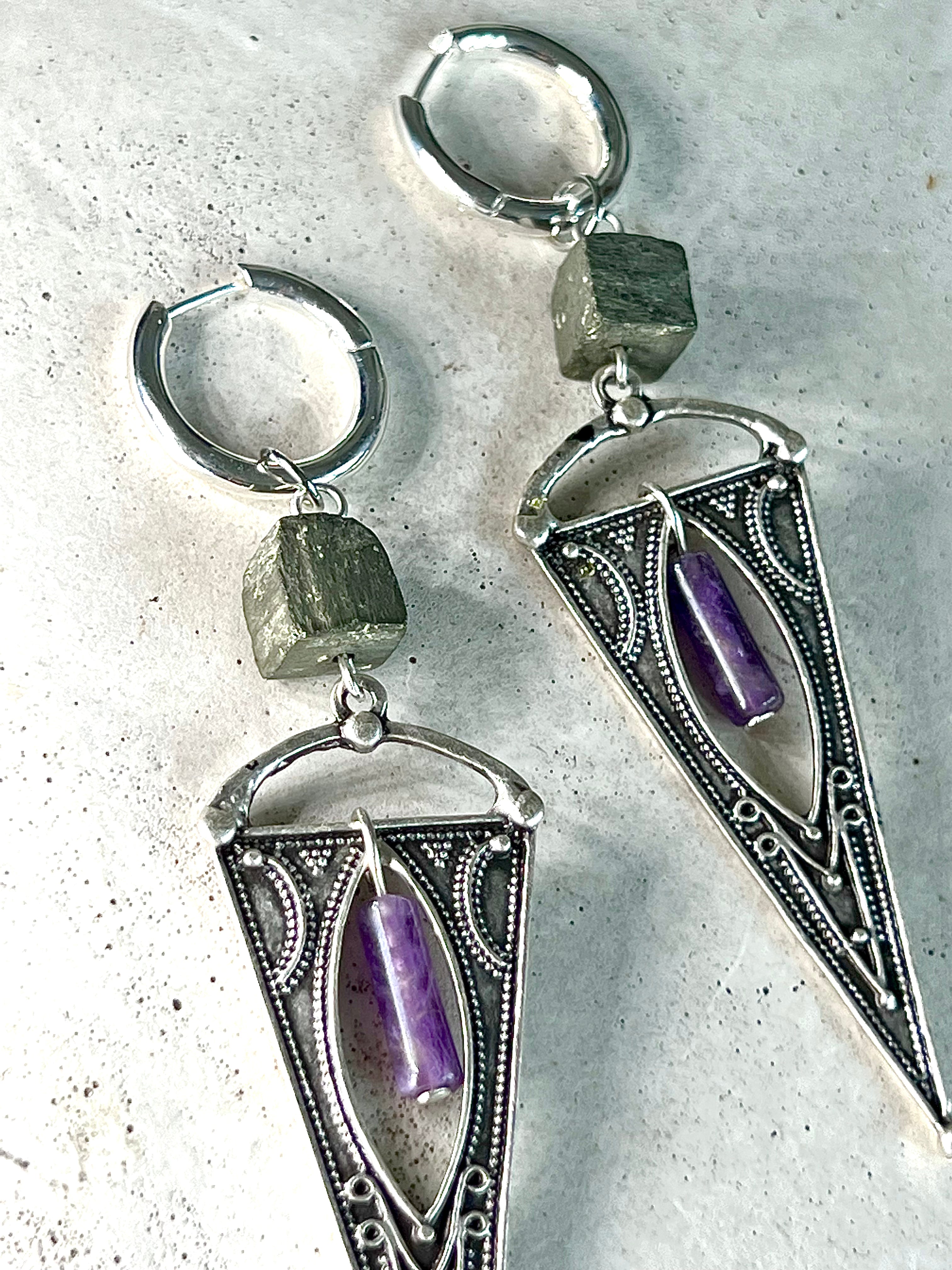 Devi Pyrite with Amethyst