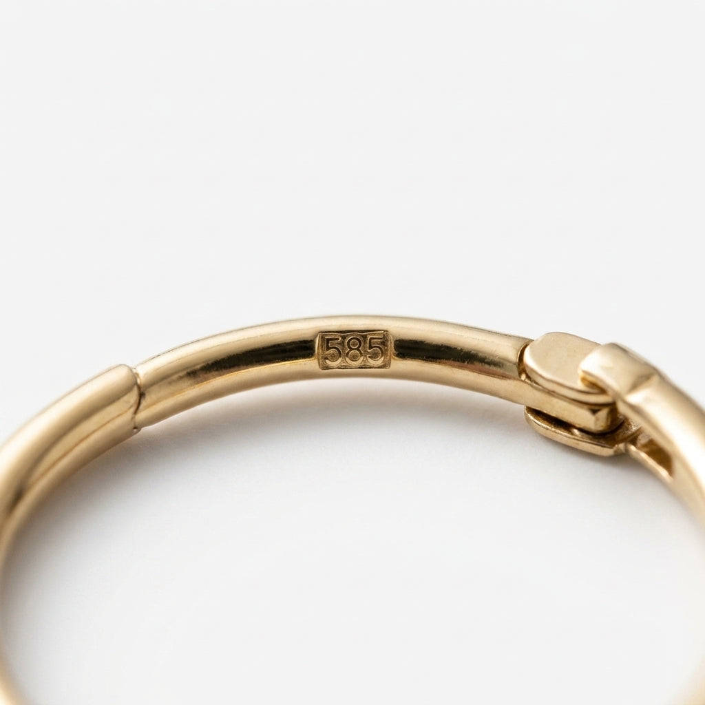 Hoop earrings — Clasp and Hallmark Detail | Generated by Modelize