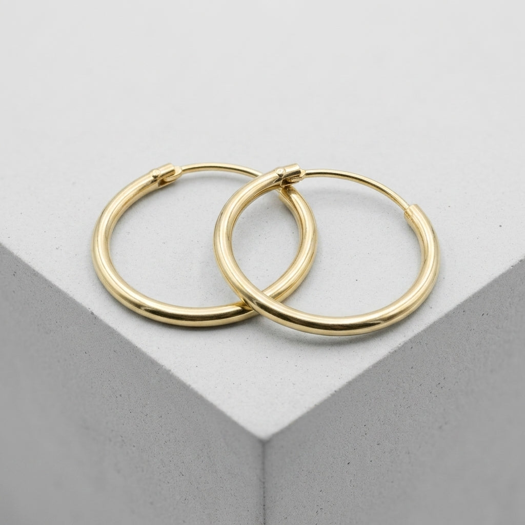 Hoop earrings — Minimalist Studio Packshot | Generated by Modelize