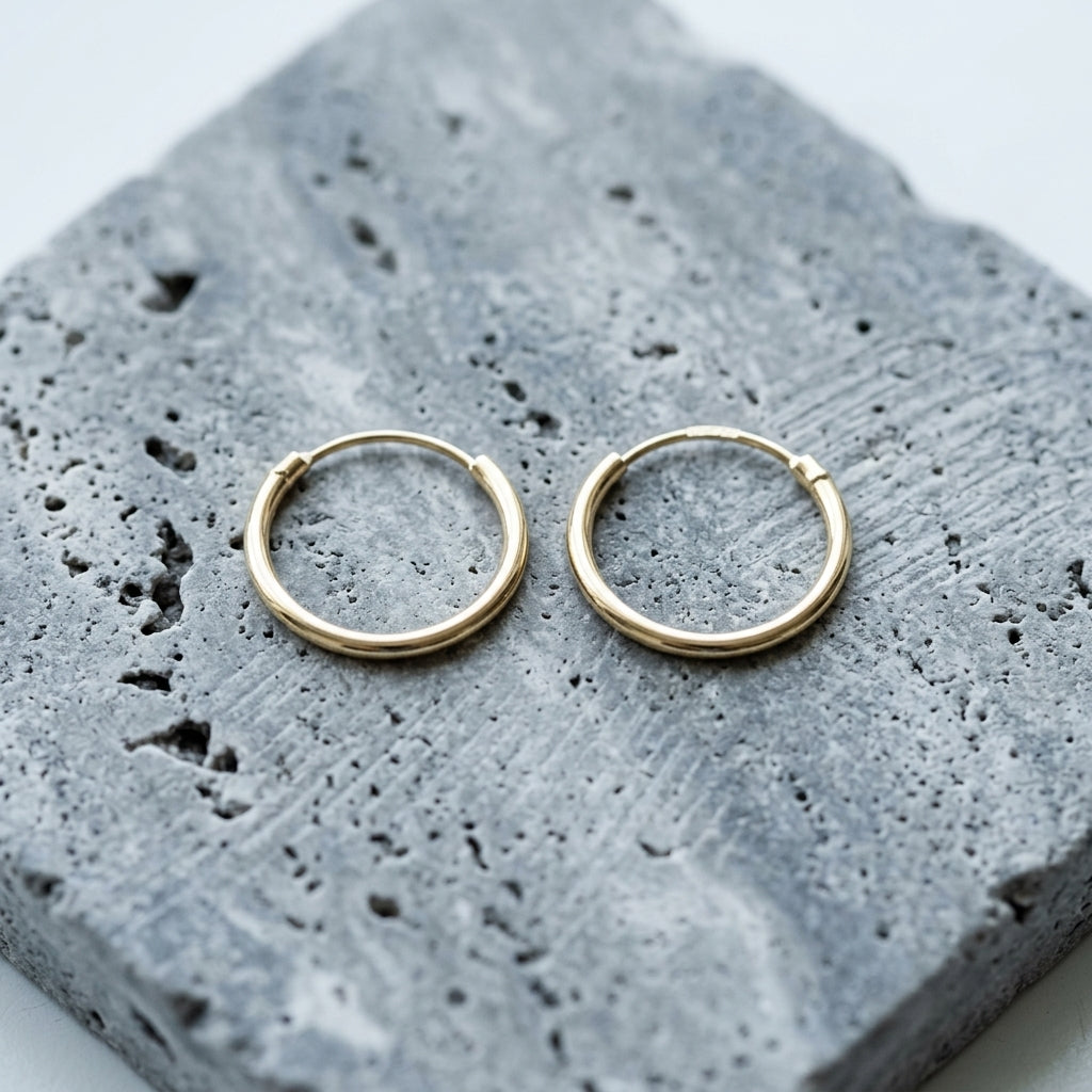 Gold hoop earrings — Natural Light Lifestyle | Generated by Modelize