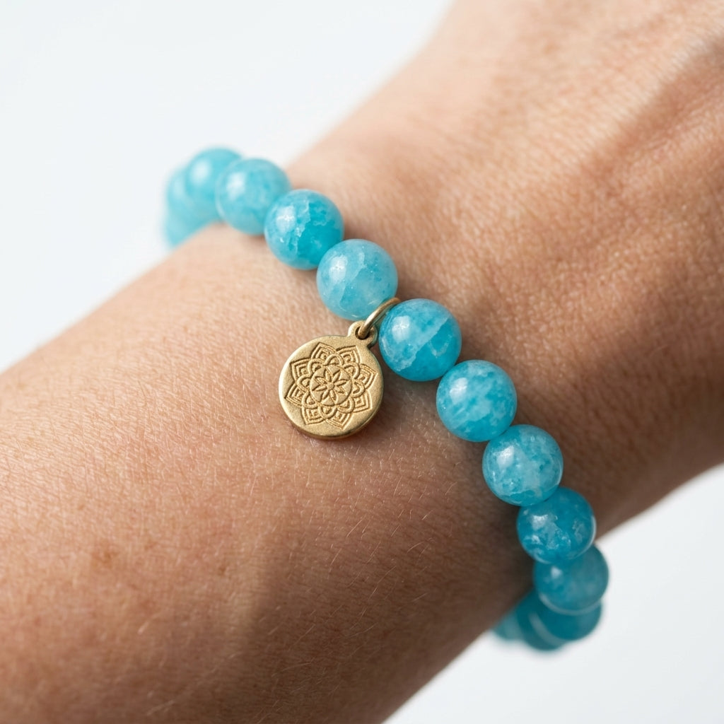 Gemstone bead bracelet — Macro Detail of Charm and Beads | Generated by Modelize