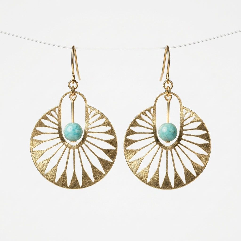 Drop earrings — Minimalist Studio Stand | Generated by Modelize