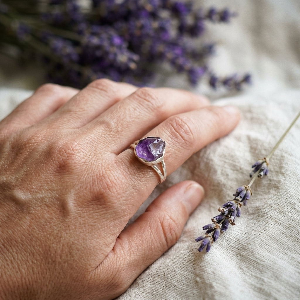 Gemstone Ring — Lifestyle Vanity Setting | Generated by Modelize