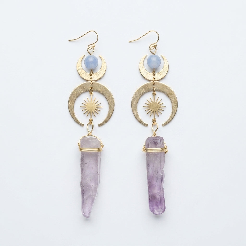 Dangle earrings — Minimalist Studio Packshot | Generated by Modelize