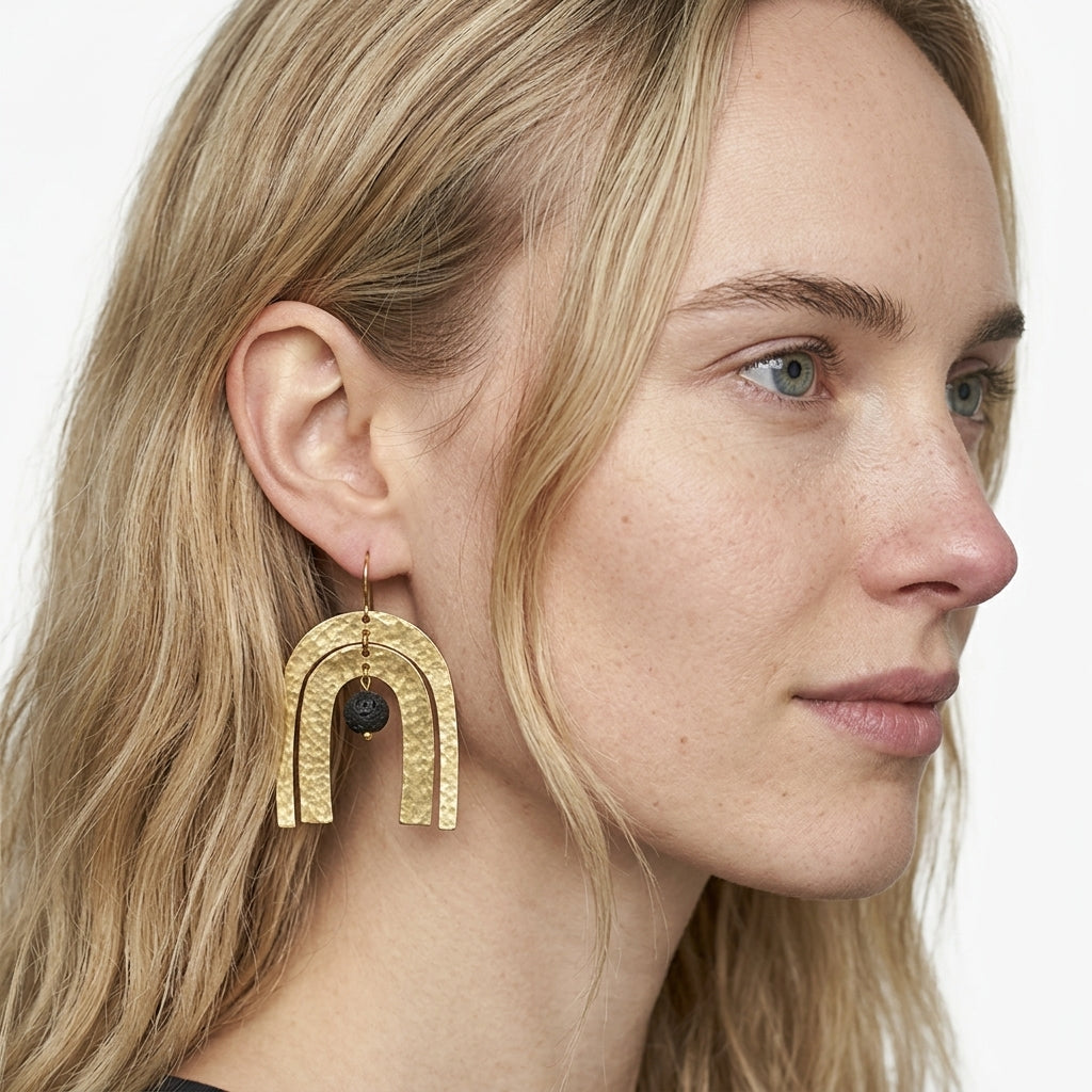 Arch hook earrings — On Model - Accessories Focus | Generated by Modelize