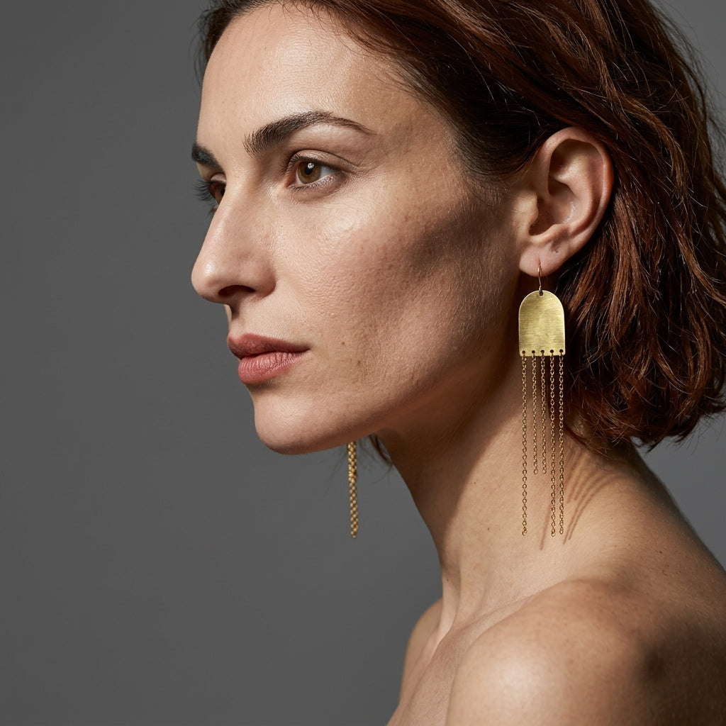 Dangle earrings — On Model - Jewelry Portrait | Generated by Modelize