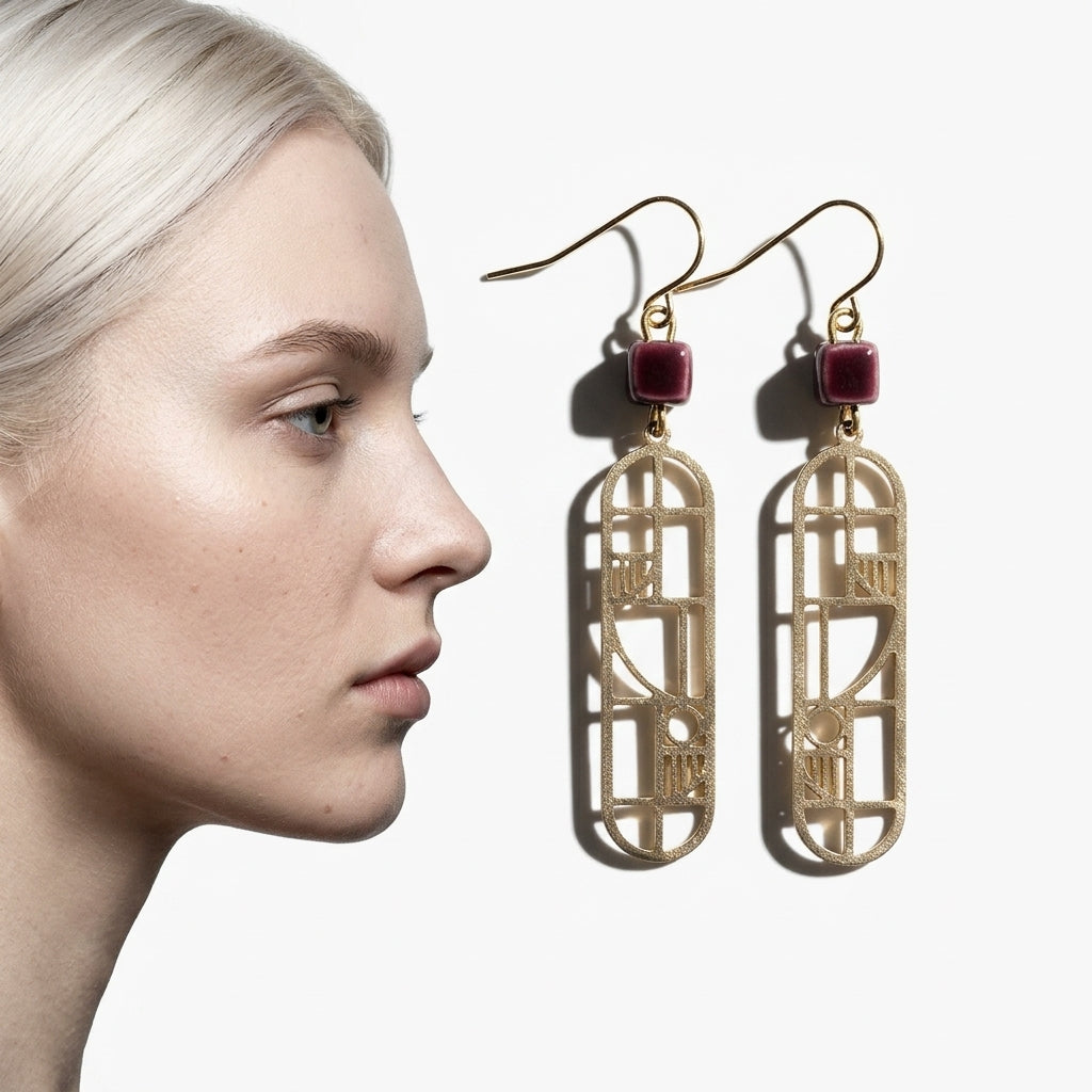 Drop earrings — Floating Silhouette | Generated by Modelize