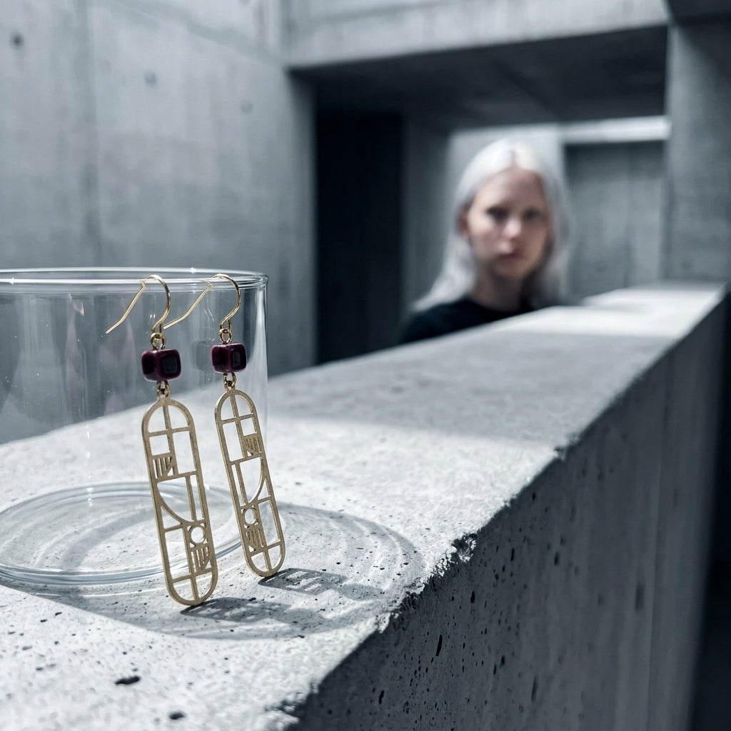 Drop earrings — Brutalist Lifestyle | Generated by Modelize