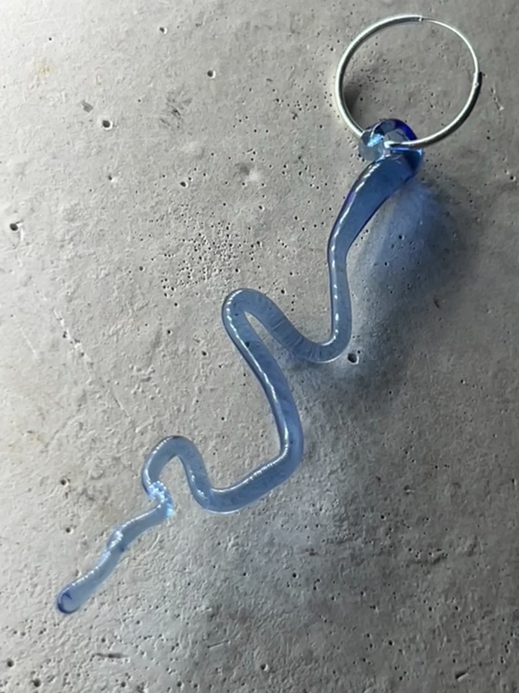 Glas Snake `Blue Beryll´ 925 Silverhoops