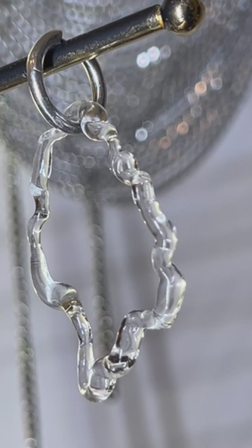 Glas organic Circle `Rock Crystal´ 925 Silverhoop