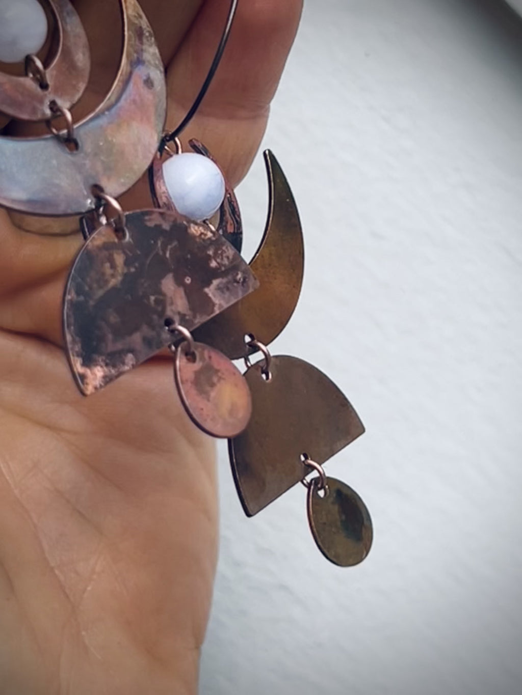 Finya Kupfermonde mit Angelitspheren