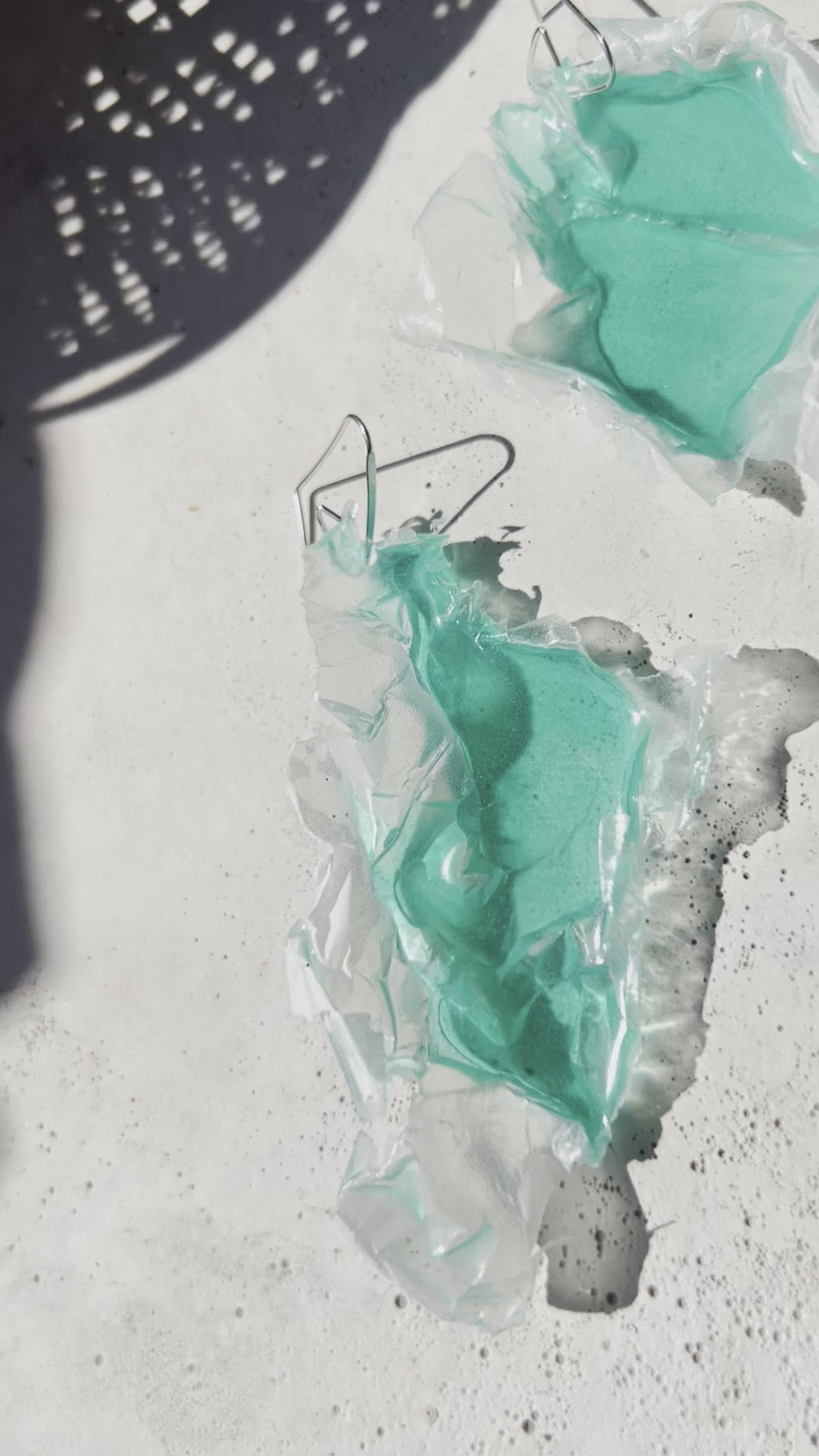 Jahzara futuristic earrings in turquoise & small