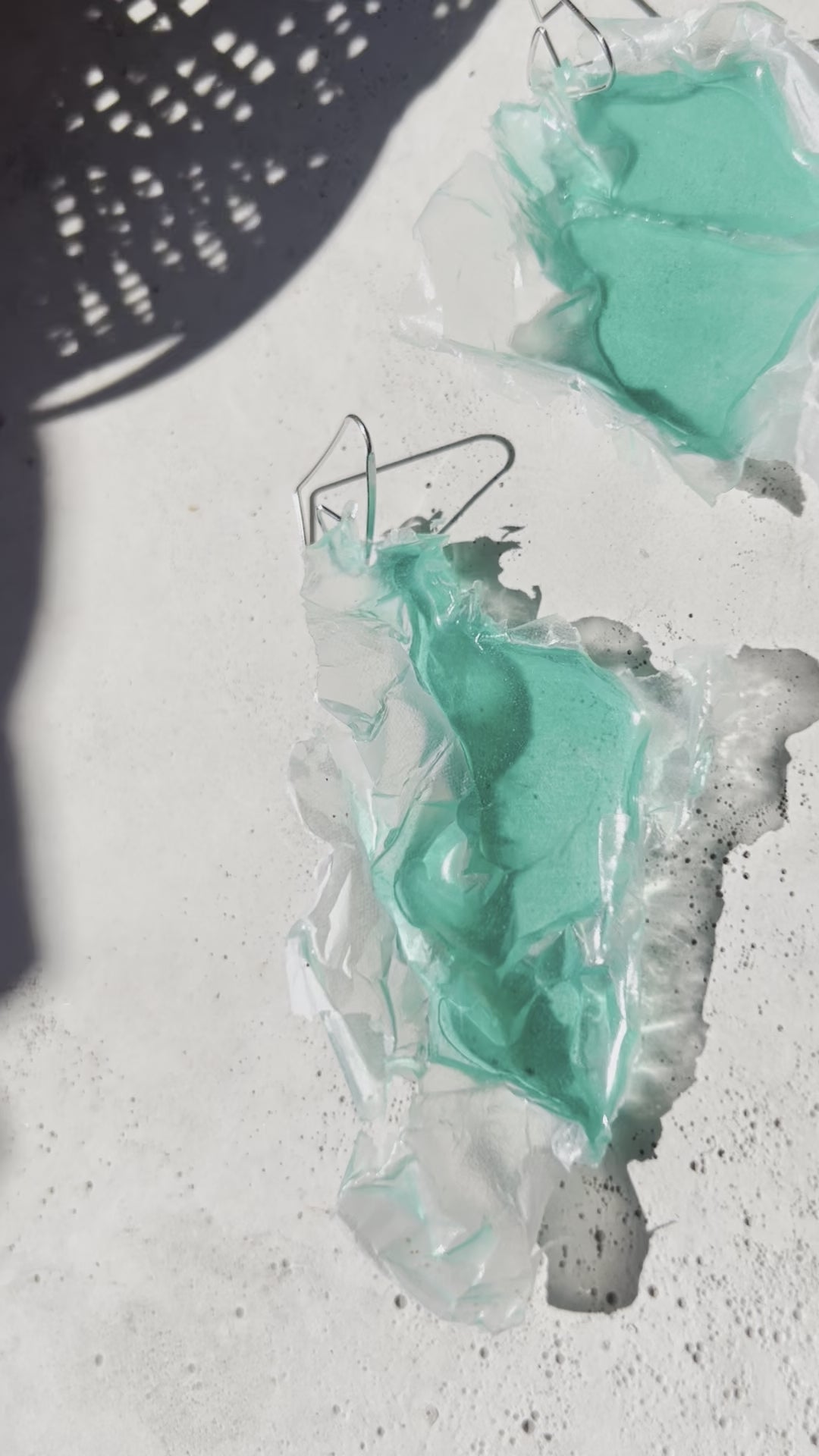 Jahzara futuristic earrings in turquoise & small