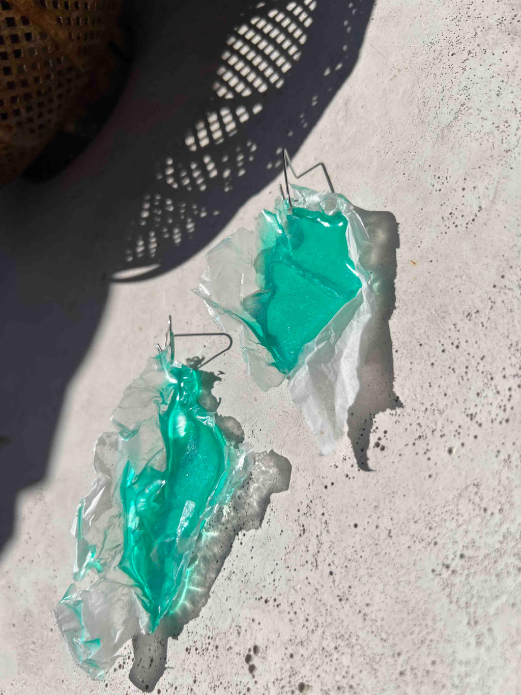 Jahzara futuristic earrings in turquoise & small - allmymillionmoons